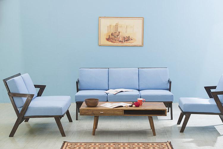 Solid Wood Buck Sofa Set