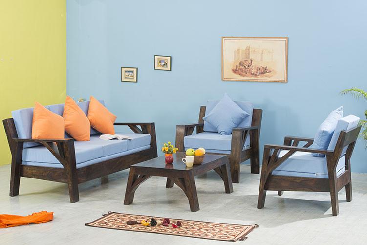 Solid Wood Frozen Sofa Set