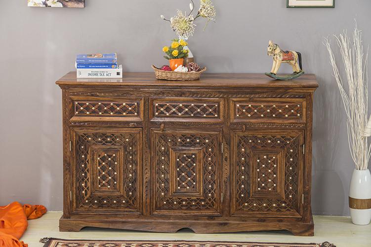 Solid Wood Brass Sideboard B