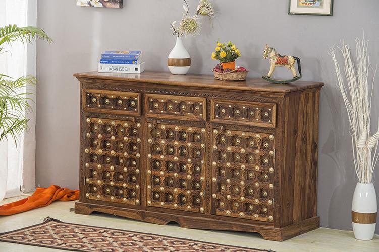 Solid Wood Brass Sideboard C