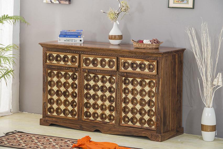 Solid Wood Brass Sideboard D