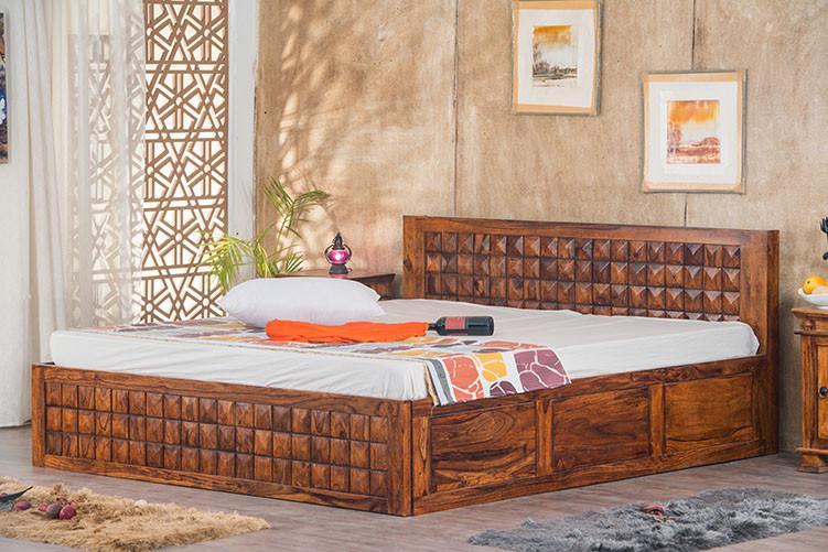 Solid Wood Bowley Bed with Storage