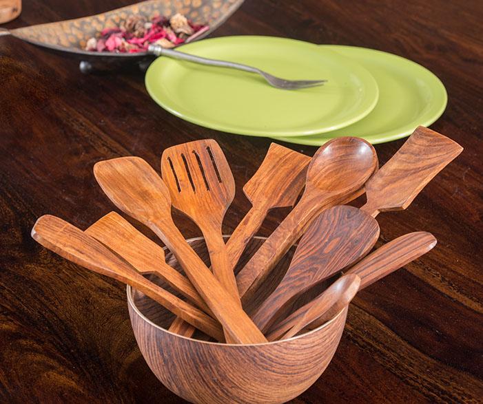 Wooden Cutlery Set of 10 pcs