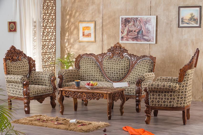 Solid Wood Czar Carved Sofa Set Online In India Latest Designs Collection Saraf Furniture