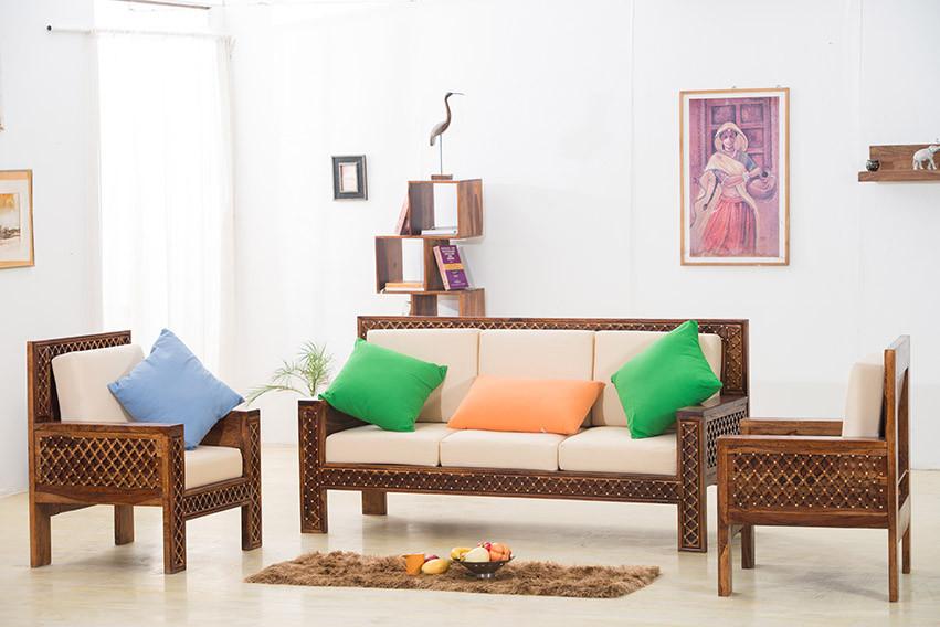 Solid Wood Brass Royal Sofa set B