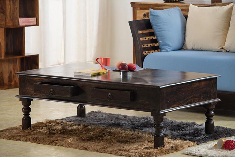 Solid Wood Jaipur 2 Drawer Coffee Table