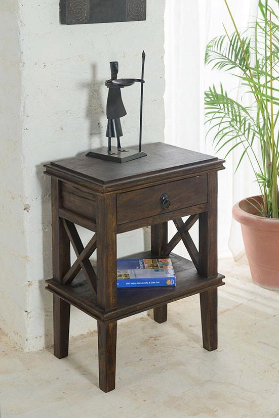 Solid Wood New Crossia Bedside Table