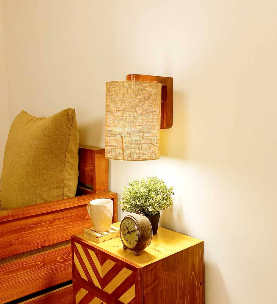 Elementary Brown Wooden Wall Light