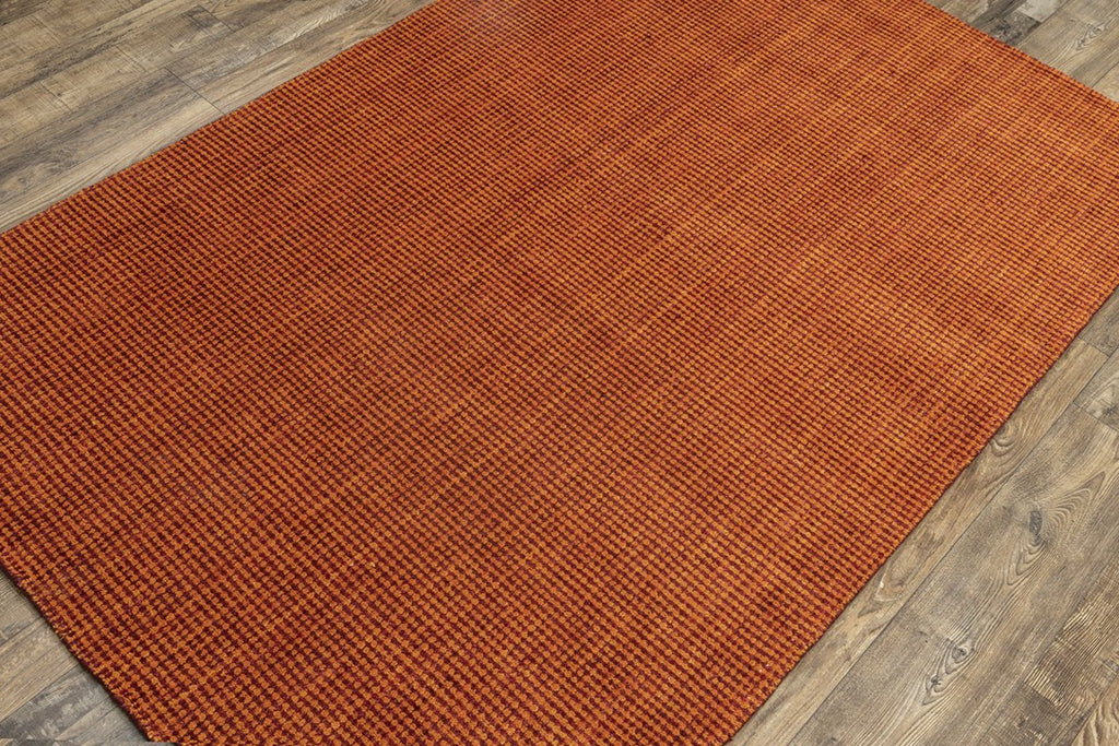 Floret Orange Wool Handloom Carpet