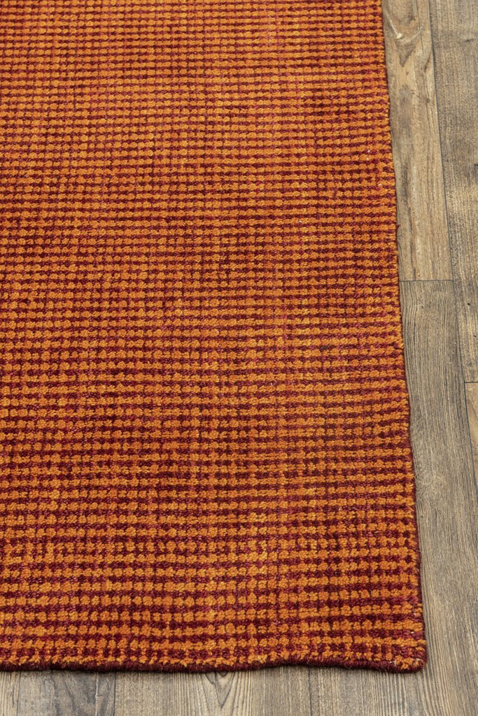 Floret Orange Wool Handloom Carpet