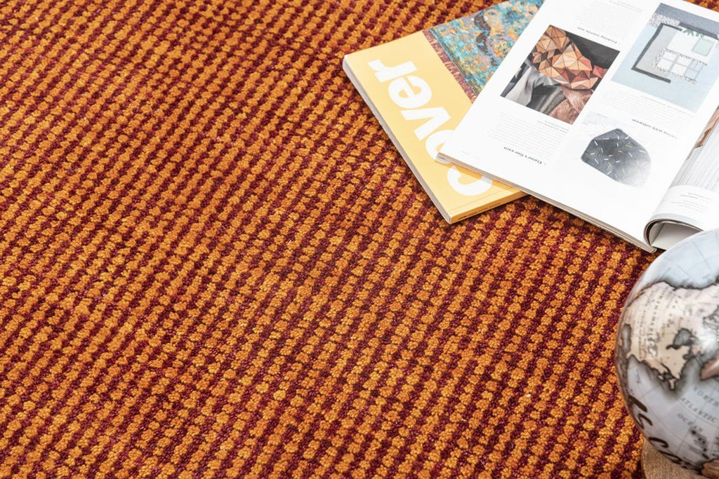 Floret Orange Wool Handloom Carpet