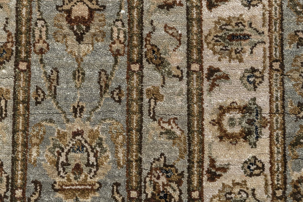 Luxury - Vienne Sea Blue Ivory New Zealand Wool Hand Knotted Premium Carpet