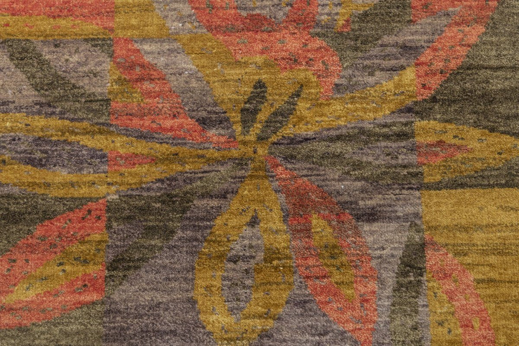 Luxury - Rize Mustard Fucia New Neland Wool Hand Knotted Premium Carpet