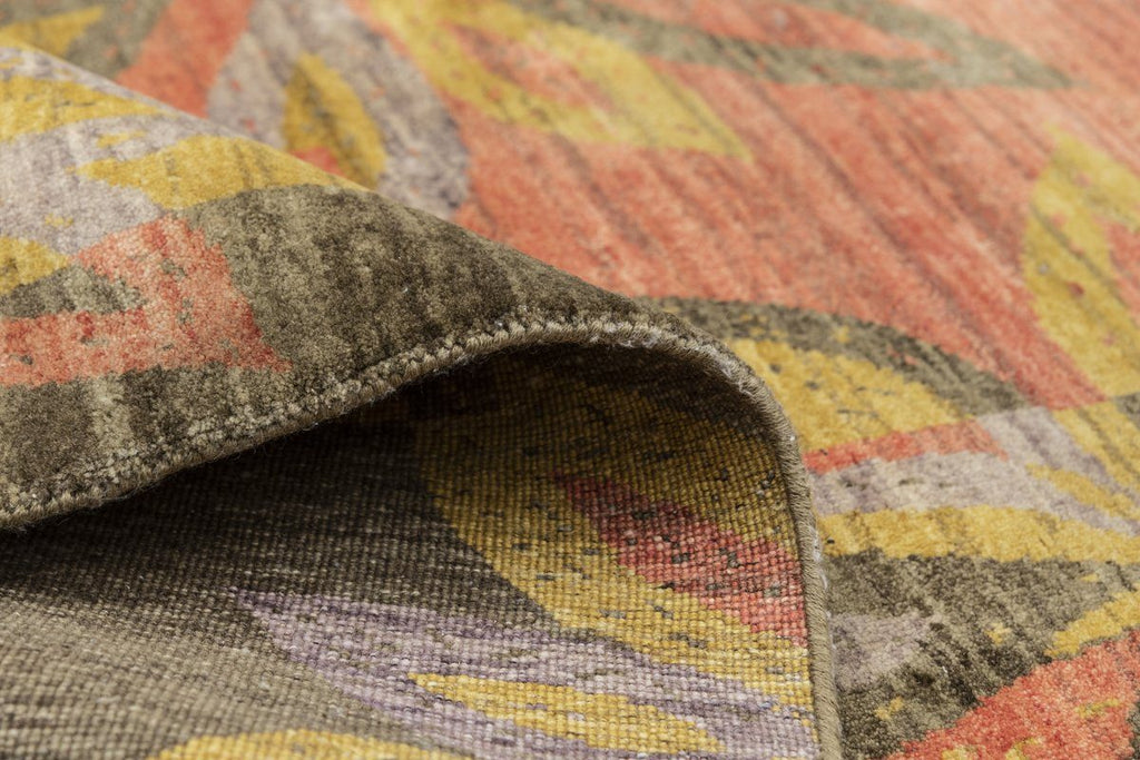 Luxury - Rize Mustard Fucia New Neland Wool Hand Knotted Premium Carpet