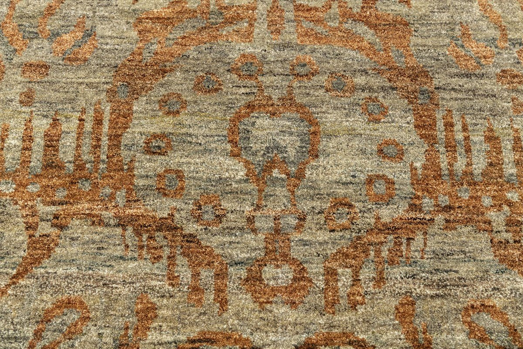 Luxury - Myriad Grey Rust New Neland Wool Hand Knotted Premium Carpet