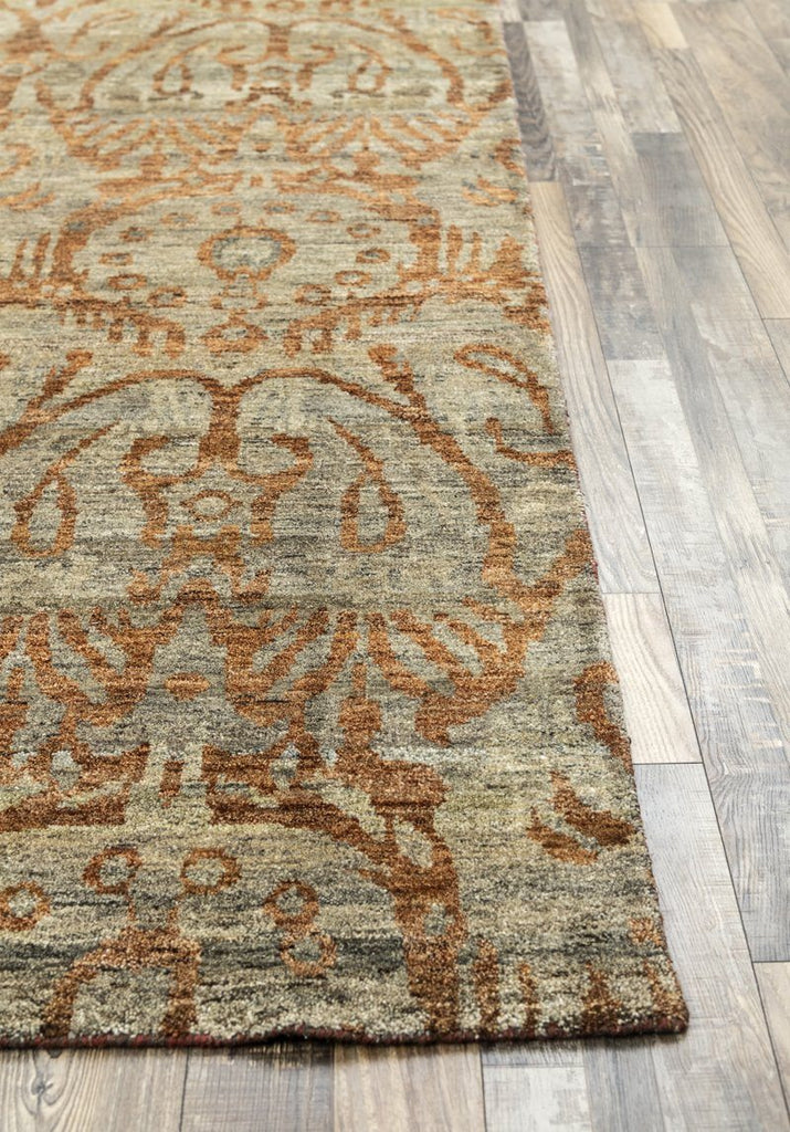 Luxury - Myriad Grey Rust New Neland Wool Hand Knotted Premium Carpet