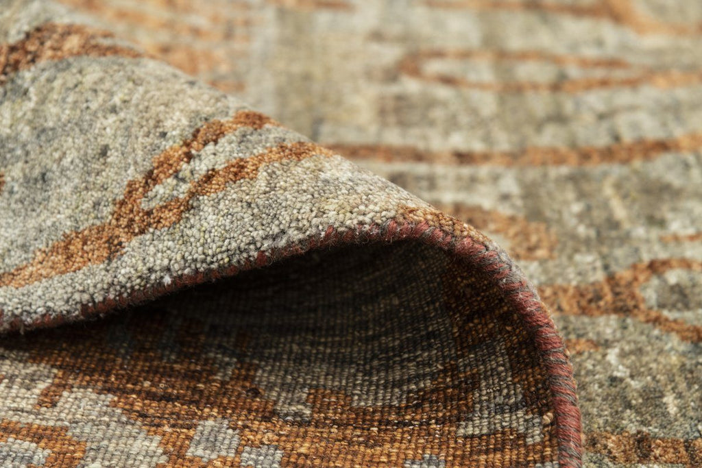 Luxury - Myriad Grey Rust New Neland Wool Hand Knotted Premium Carpet