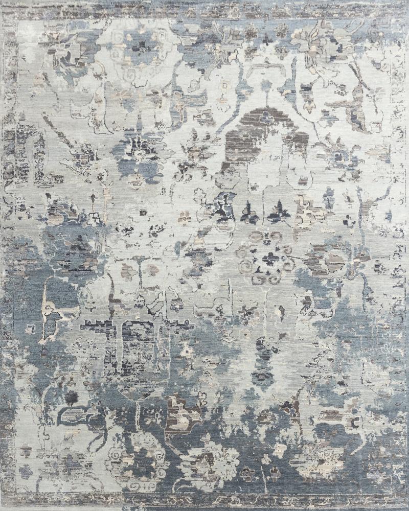 Luxury - Boheme Blue Silver Pure Silk & Wool Hand Knotted Premium Carpet