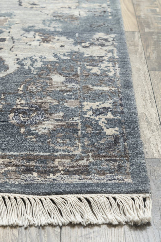 Luxury - Boheme Blue Silver Pure Silk & Wool Hand Knotted Premium Carpet