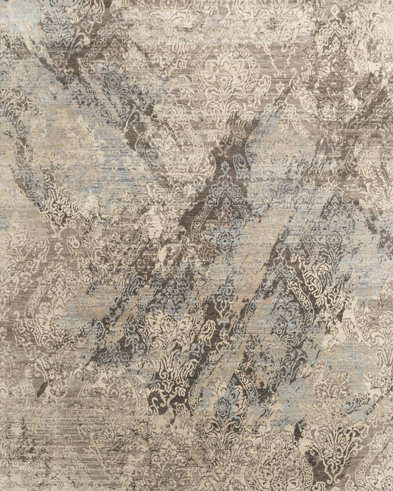 Luxury - Almira Beige Brown Pure Silk & Wool Hand Knotted Premium Carpet