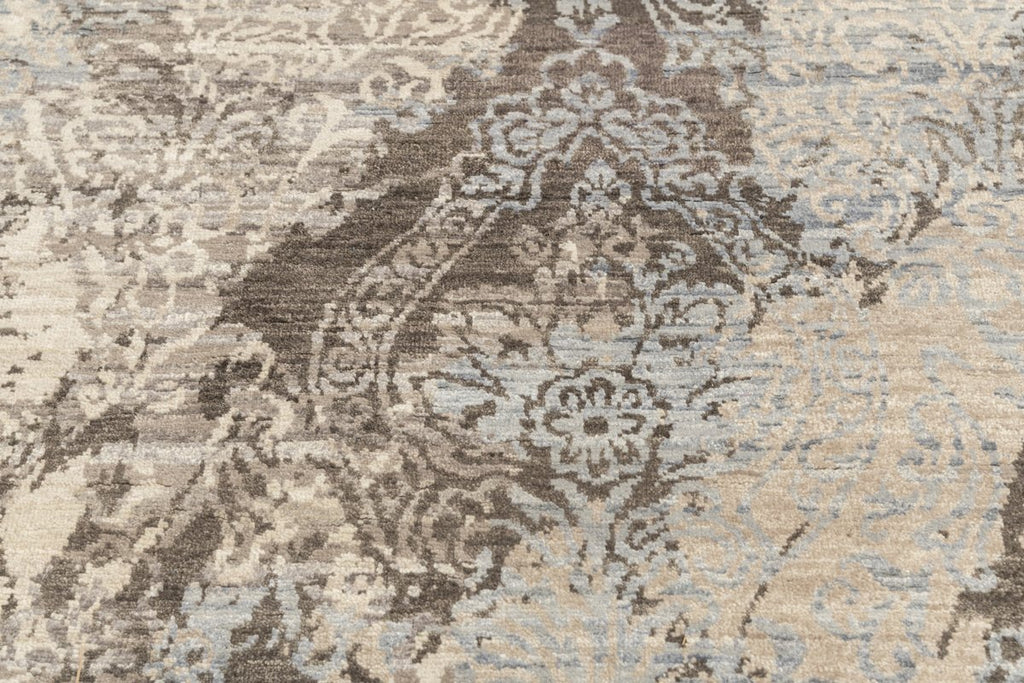 Luxury - Almira Beige Brown Pure Silk & Wool Hand Knotted Premium Carpet