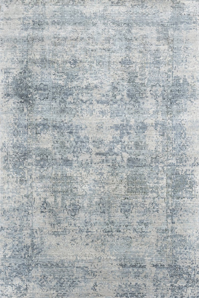 Luxury - Delmara Grey Blue New Neland Wool Hand Knotted Premium Carpet