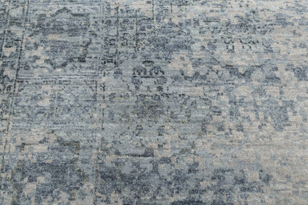 Luxury - Delmara Grey Blue New Neland Wool Hand Knotted Premium Carpet