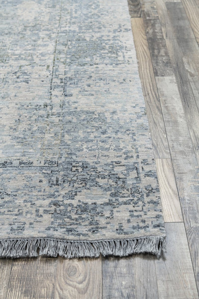 Luxury - Delmara Grey Blue New Neland Wool Hand Knotted Premium Carpet