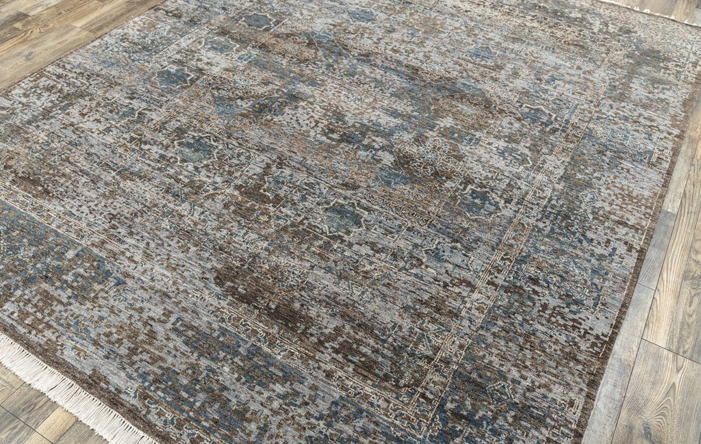 Luxury - Finlay  ST Grey Blue New Zealand Wool Hand Knotted Premium Carpet