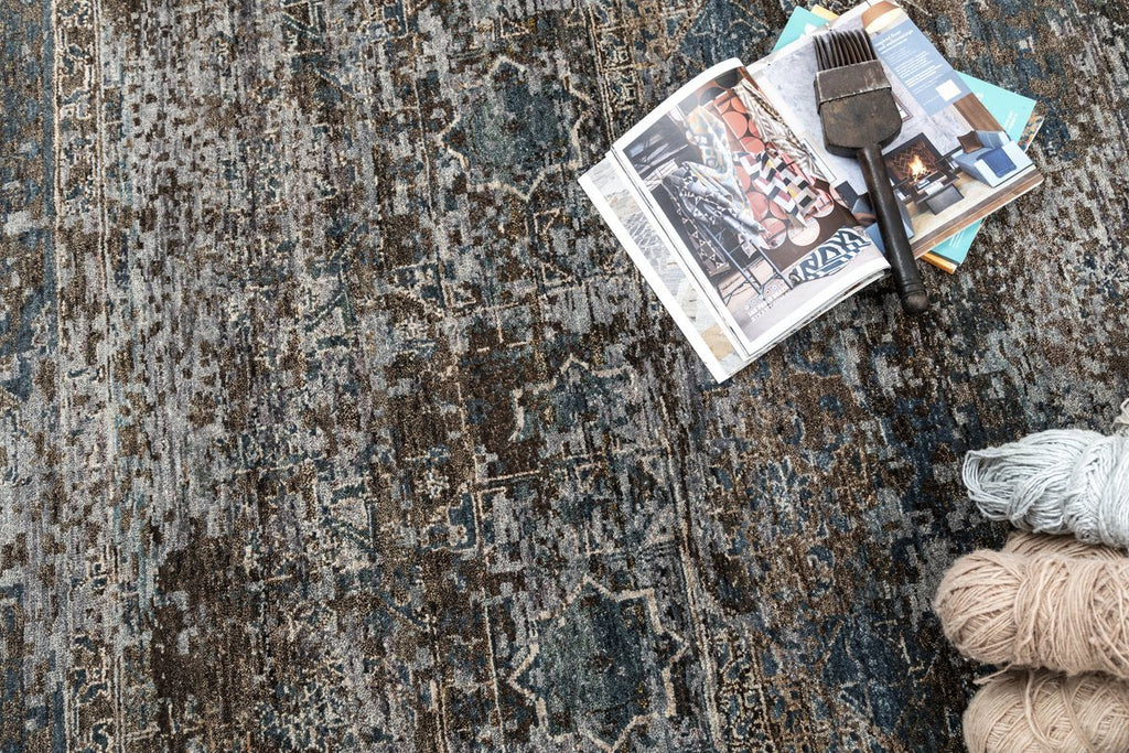 Luxury - Finlay  ST Grey Blue New Zealand Wool Hand Knotted Premium Carpet