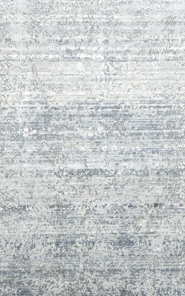 Luxury - Kairos Grey Blue Pure Silk & Wool Hand Knotted Premium Carpet