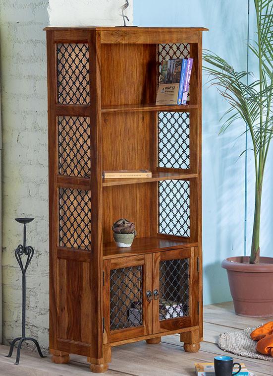 Solid Wood Jali Bookshelf