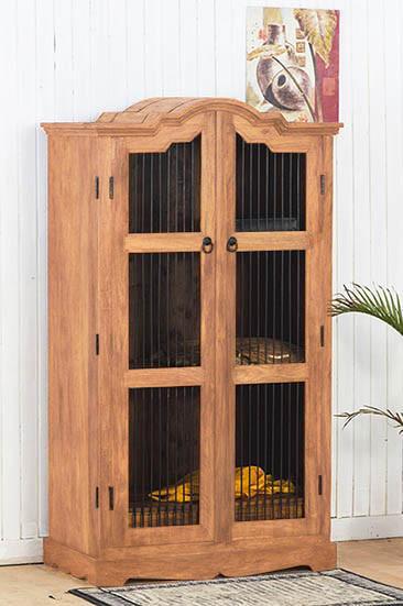 Solid Wood Jali Kitchen Cabinet