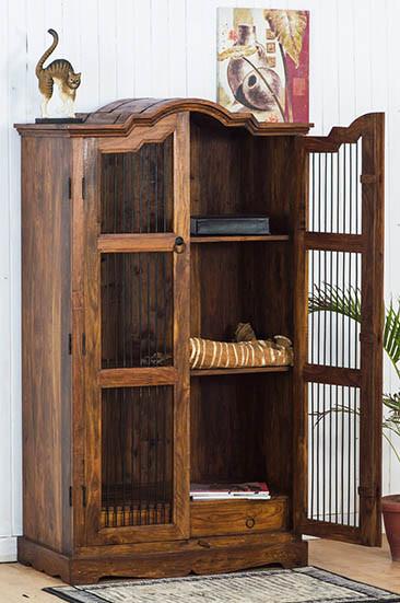 Solid Wood Jali Kitchen Cabinet