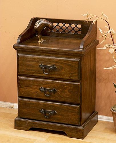 Solid Sheesham Wood Bedside Table