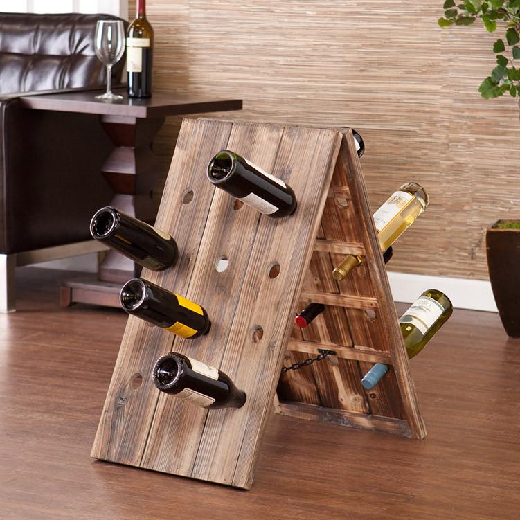 Solid Sheesham Wood Wine Rack Bar