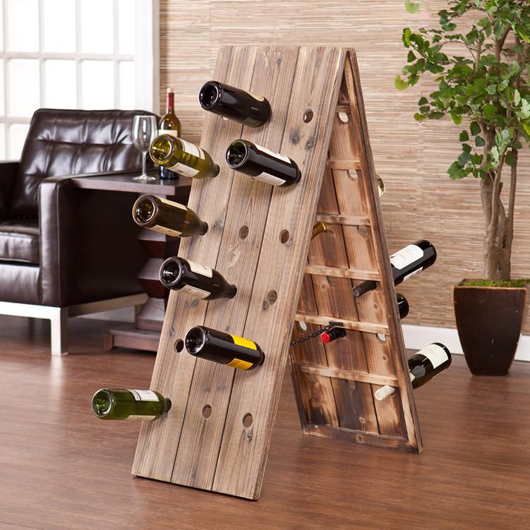 Solid Sheesham Wood Wine Rack Bar