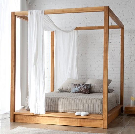 Solid Sheesham Wood Poster Bed