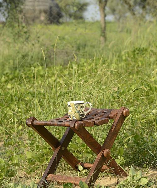 Sheesham Wood Garden Stool