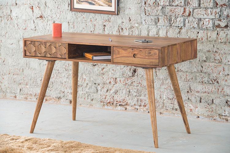 Solid Wood Brew Study Table with 2 Drawers