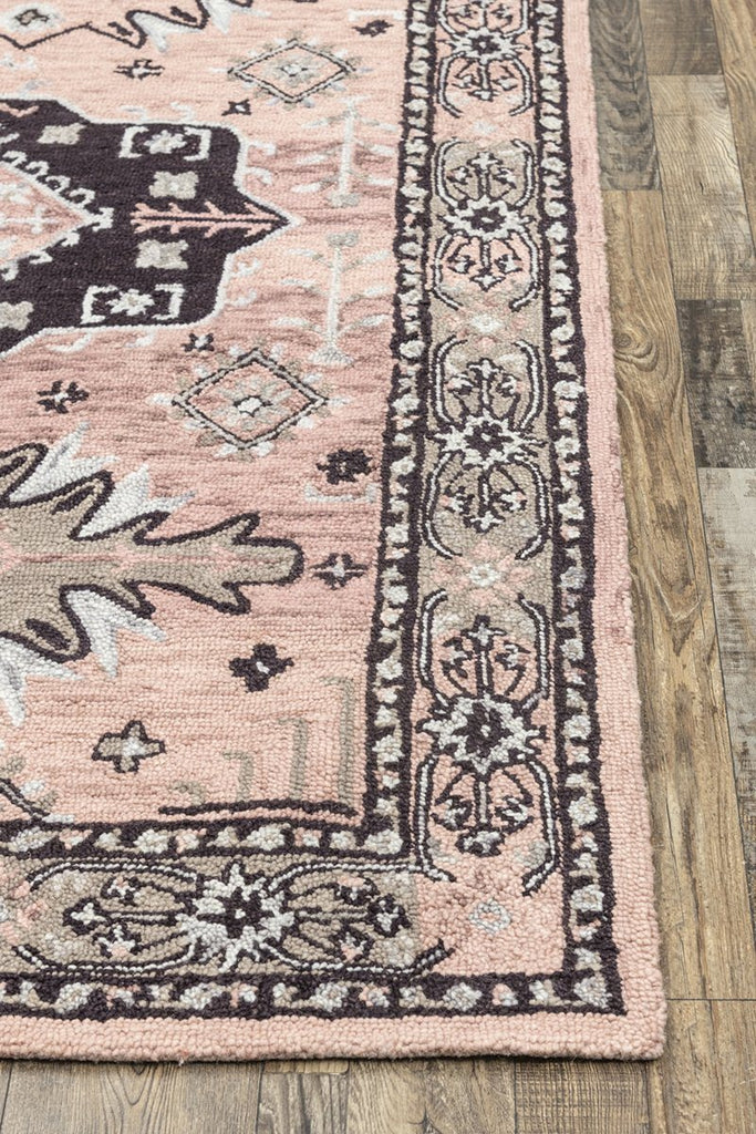 Spatial Pink Grey Hand Tufted Wool Carpet