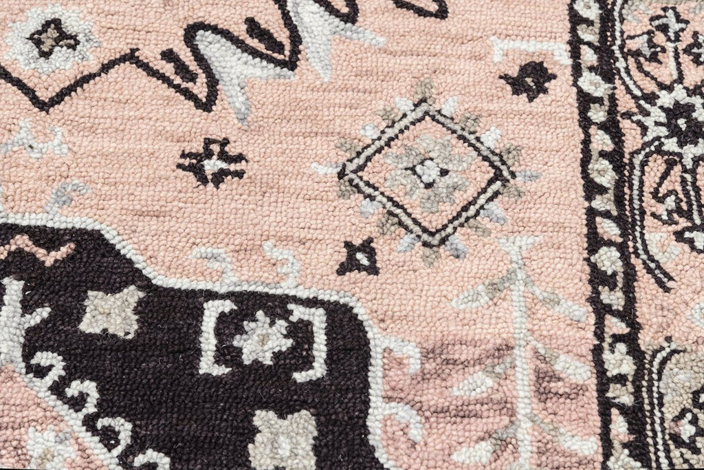 Spatial Pink Grey Hand Tufted Wool Carpet