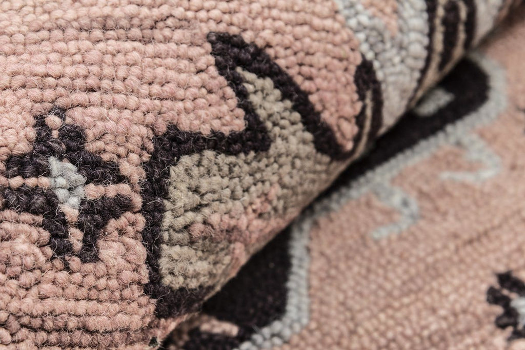 Spatial Pink Grey Hand Tufted Wool Carpet