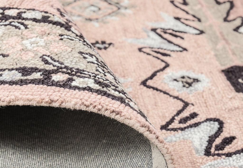 Spatial Pink Grey Hand Tufted Wool Carpet