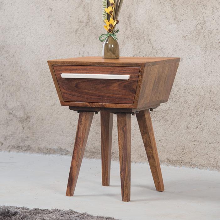 Solid Wood Ellen Bedside Table with Drawer