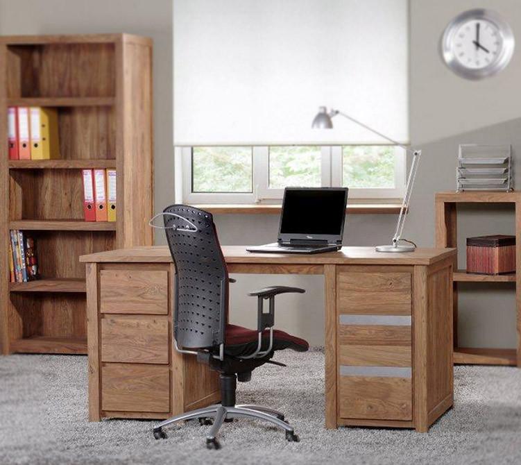 Wooden office table and chair sales