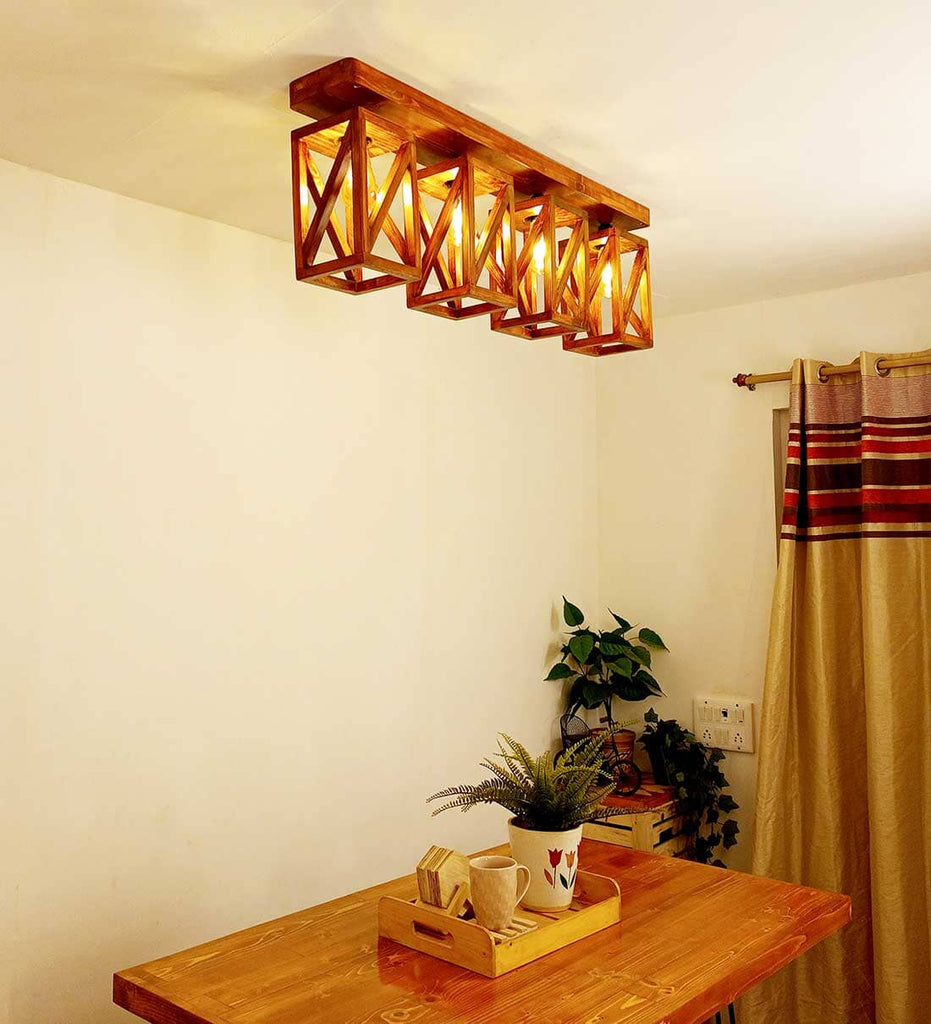 Symmetric Brown 4 Series Ceiling Lamp