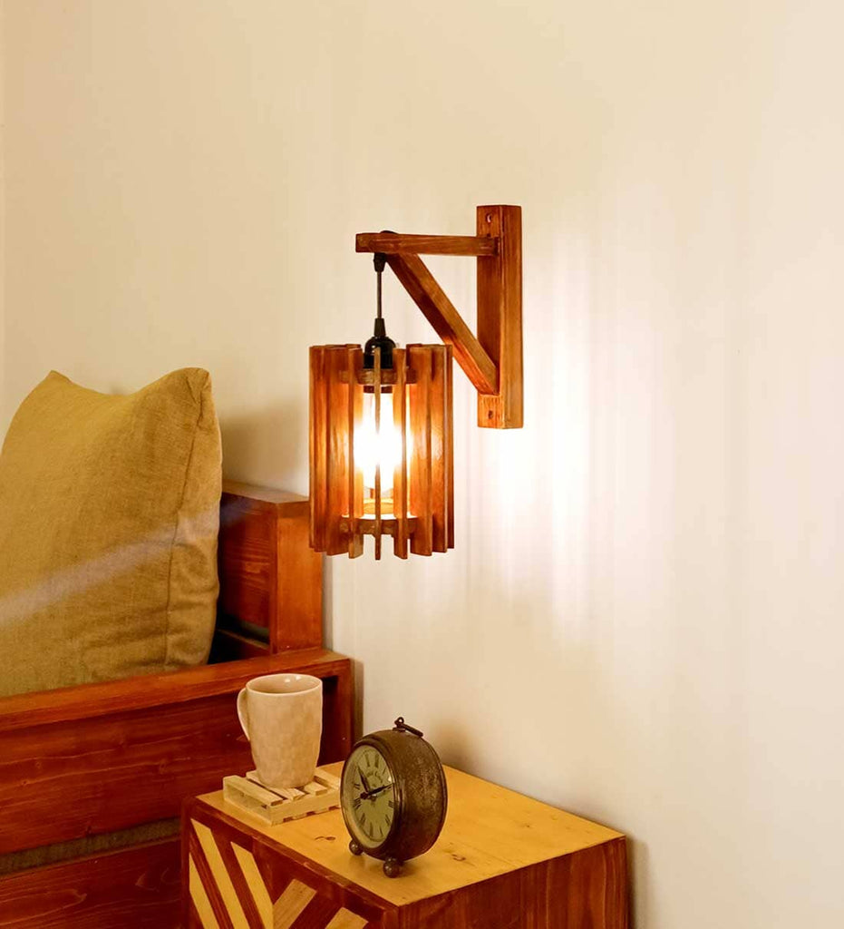 Ventus L Brown Wooden Wall Light