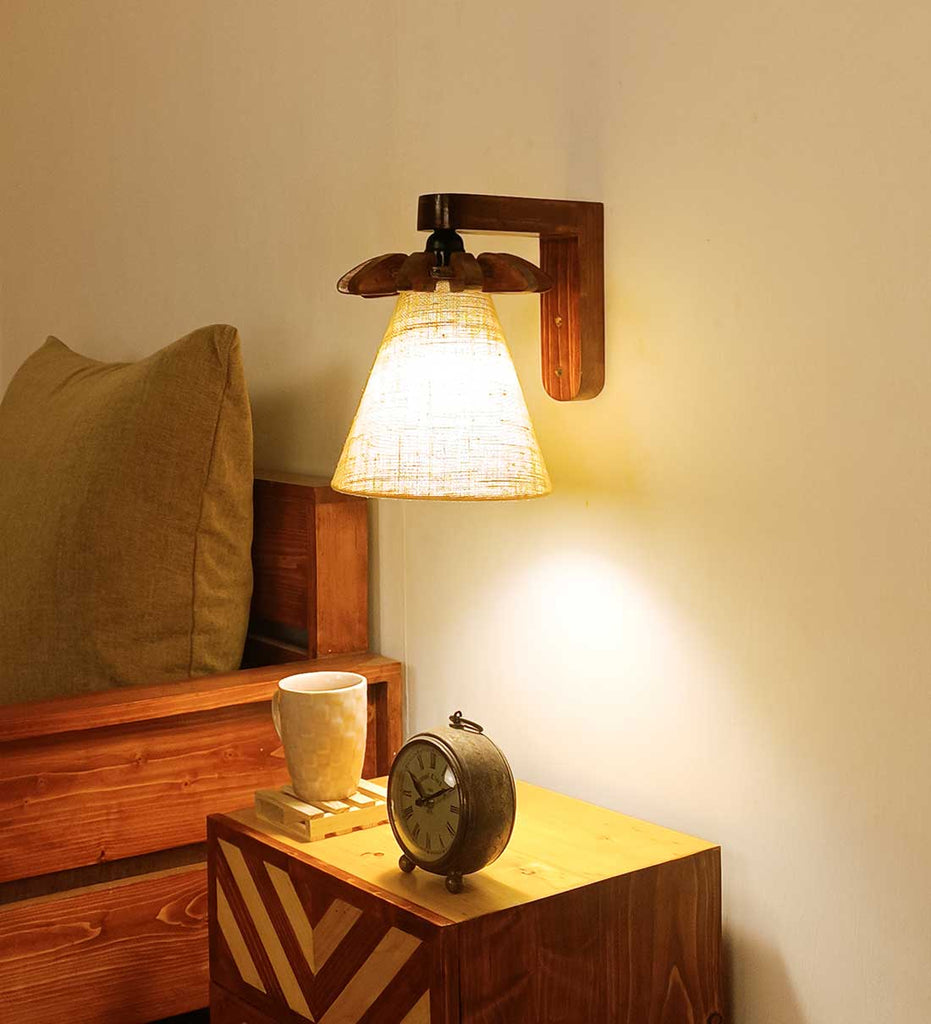 Whirl Brown Wooden Wall Light
