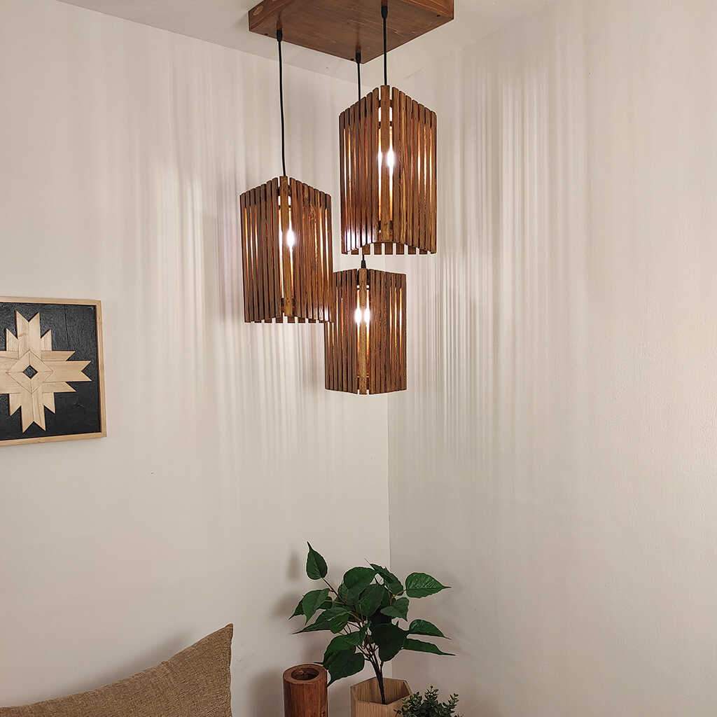 Trikona Brown Cluster Hanging Lamp